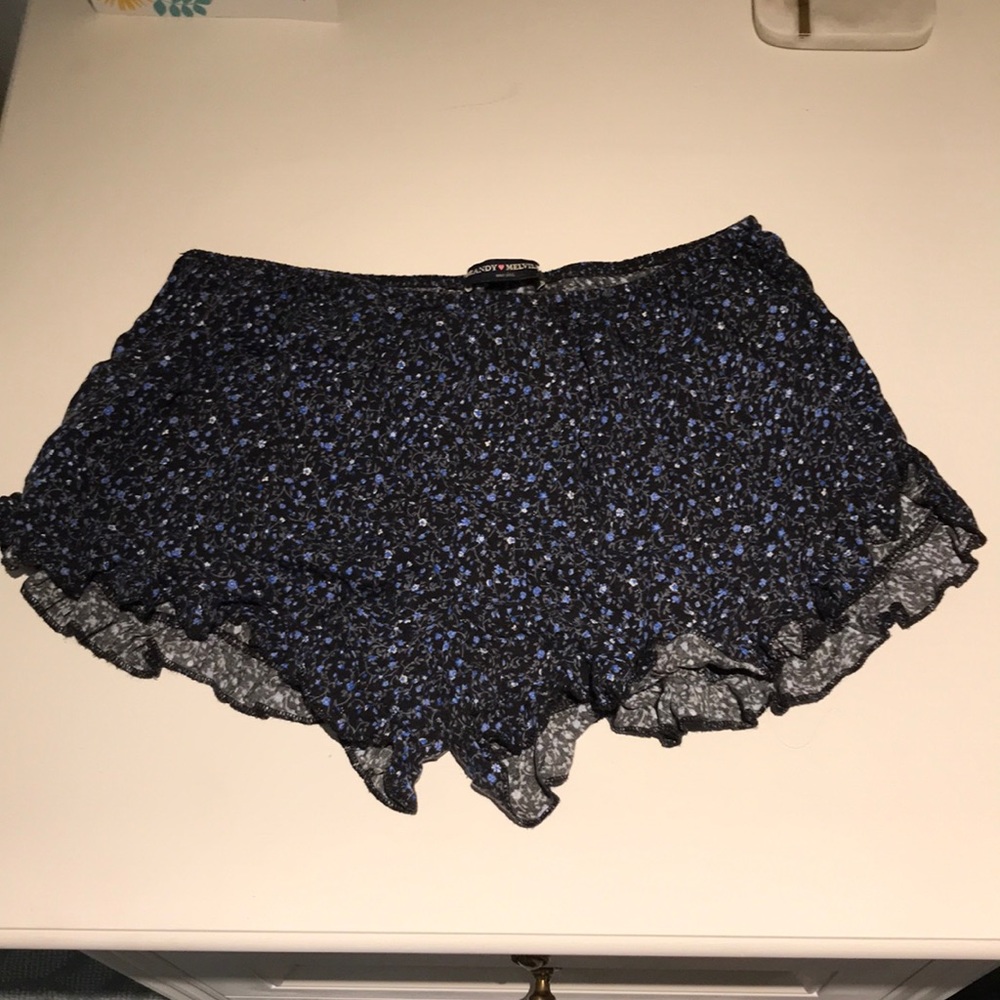 Brandy Melville blue floral diaper shorts